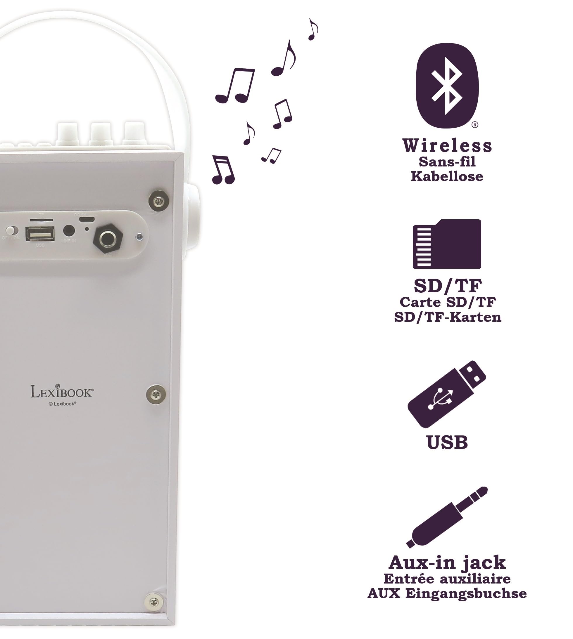 Lexibook, iParty Enceinte Karaoké Bluetooth, BTP180Z