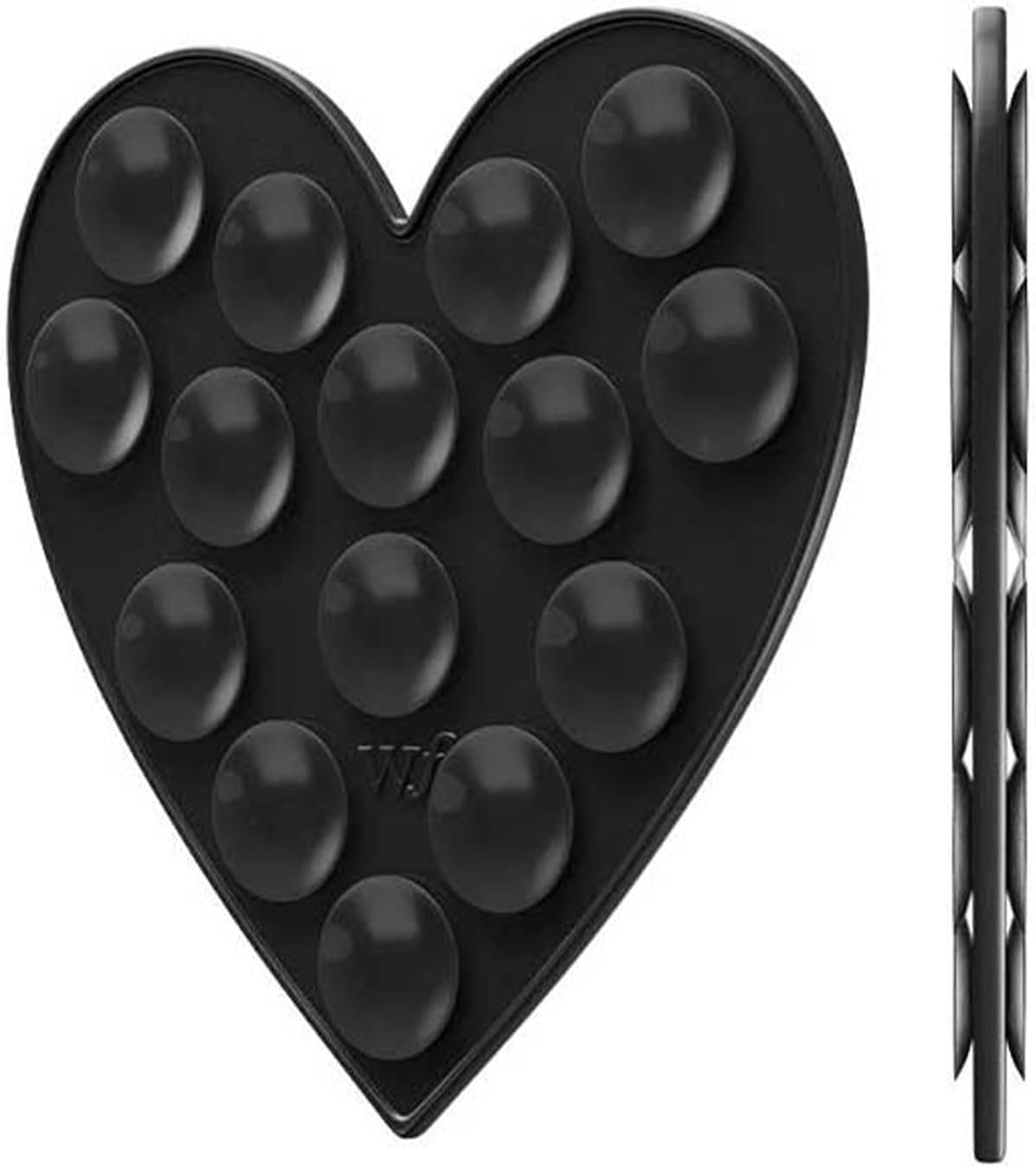 Cases - Black Heart Stickeez, Compatible with Apple iPhones | Pink Trendy Cute Viral - Durable, Easy to Attach, Lightweight, Reusable, Double-Sided Suction, Women-Owned Small Business