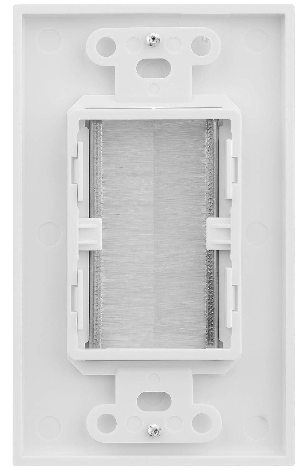 Fosmon Cable Wallplate - Cepillo para archivos de altavoces, consolas de juegos o televisores de pared (cable coaxial, HDTV, HDMI), color blanco