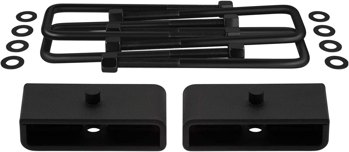 Supreme Suspensions - 1.5" Rear Leveling Kit For 1995-2004 Toyota Tacoma 2WD 4WD - High-Strength Steel Lift Blocks + Square Bend U-Bolts