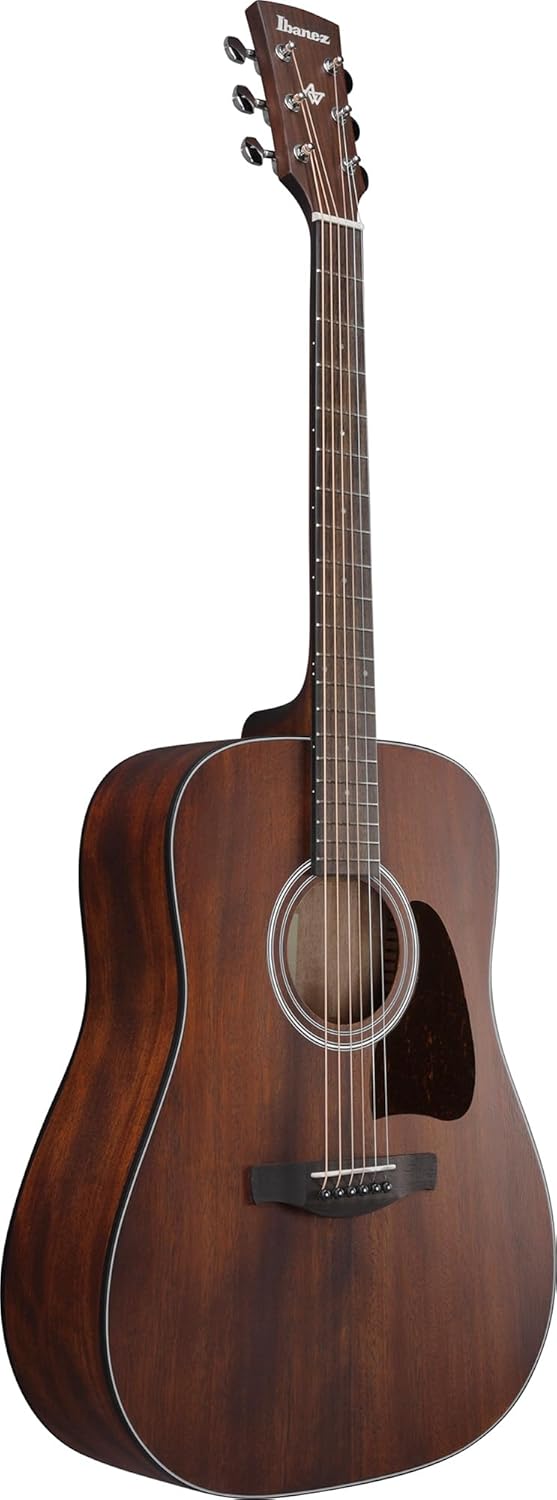 Ibanez AW54 Artwood Traditional Dreadnought Acoustic Guitar - Open Pore Natural Bundle with Gig Bag, Tuner, Strap, D'Addario Strings, Picks, Austin Bazaar Instructional DVD, and Polishing Cloth