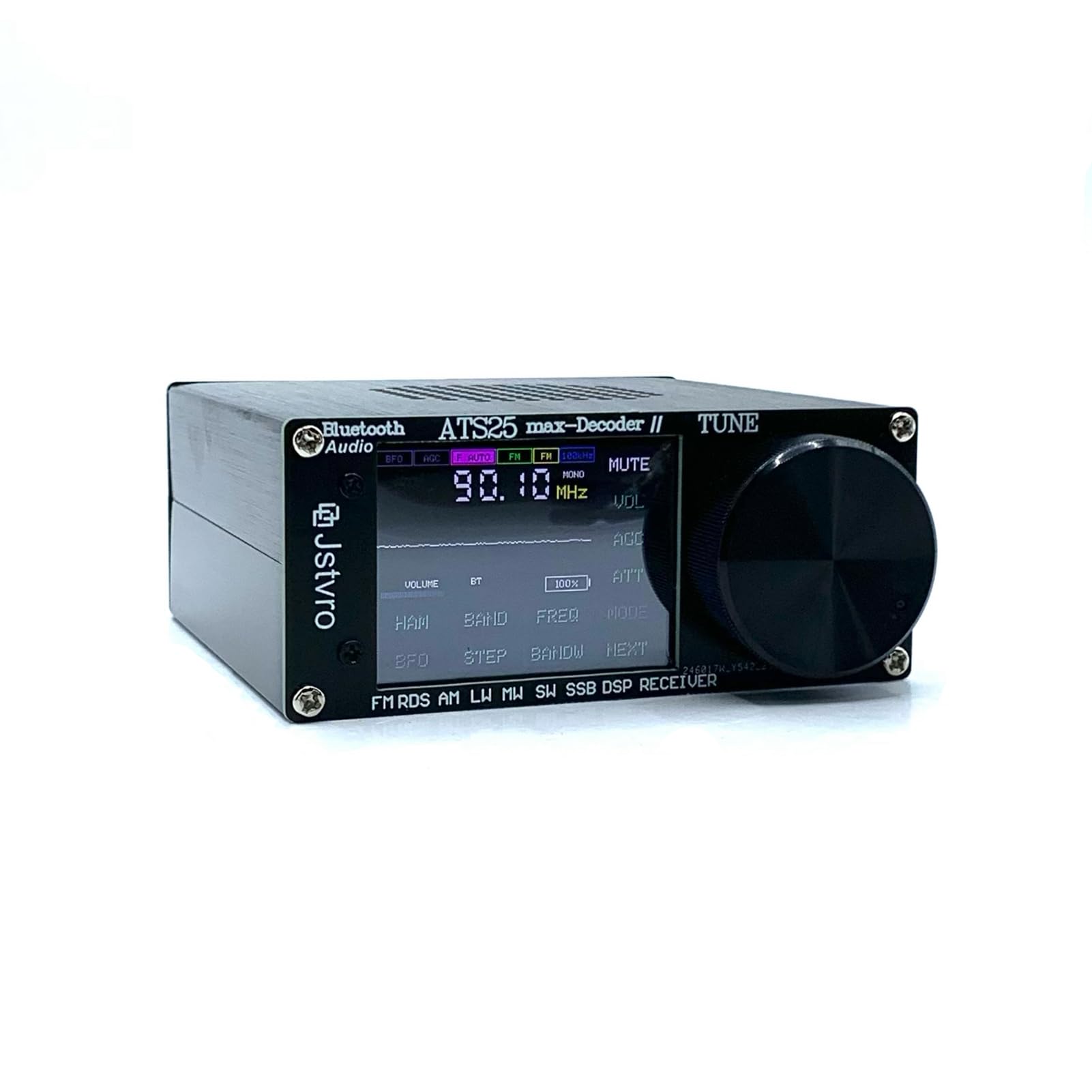 Irfora ATS-25MAX Decoder V2 2,4-Zoll-Touchscreen Tragbarer Vollband-Radioempfänger mit HAM-Frequenzmodulationsradios Suche nach CW-Decodierung WiFi LNA BT-Funktionen