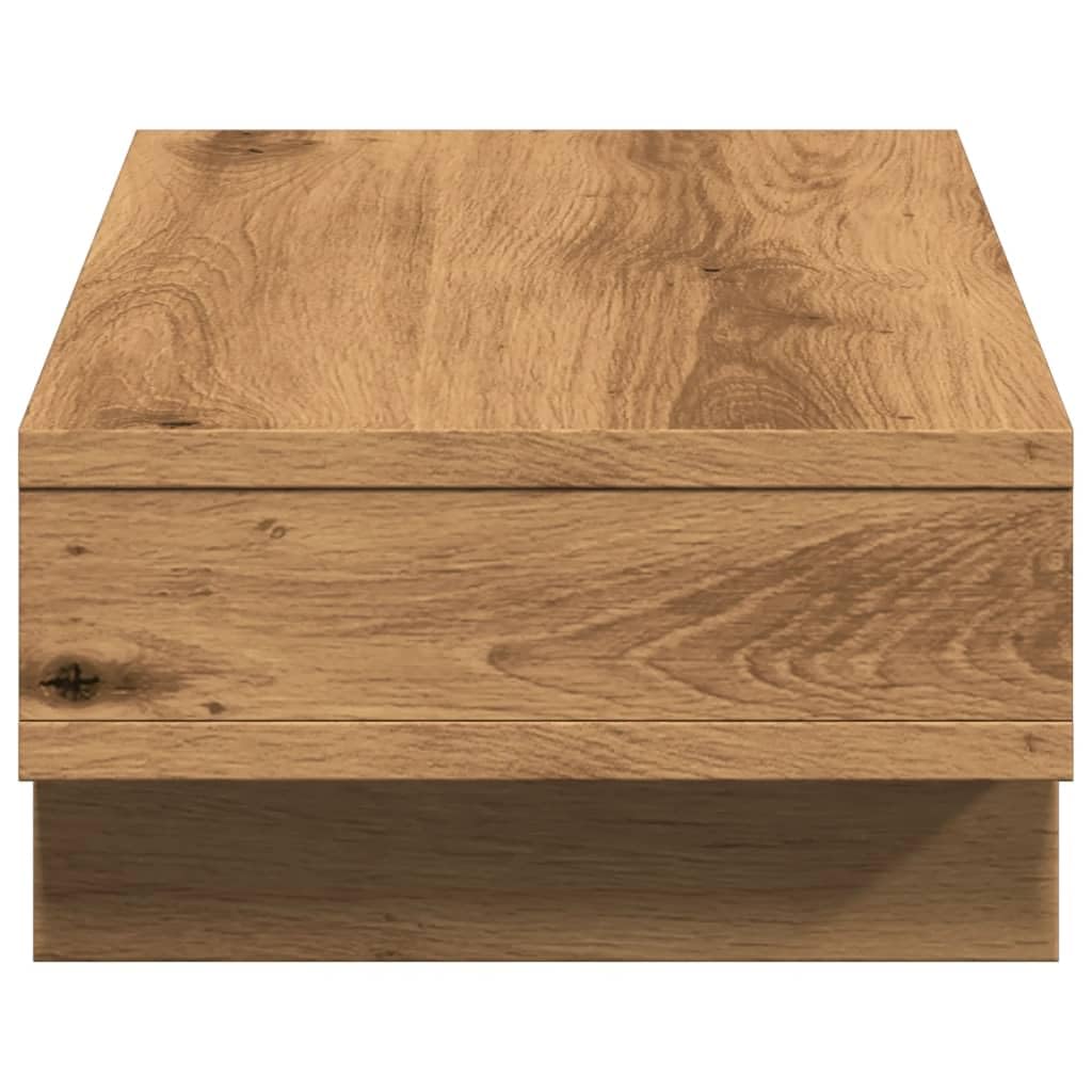 Mangloder Artisan-Roble - Soporte para monitor (50 x 27 x 15 cm, material de madera con espacio para espacio de trabajo, escritorio, oficina en casa, ergonómico, gestión de cables, capacidad de carga