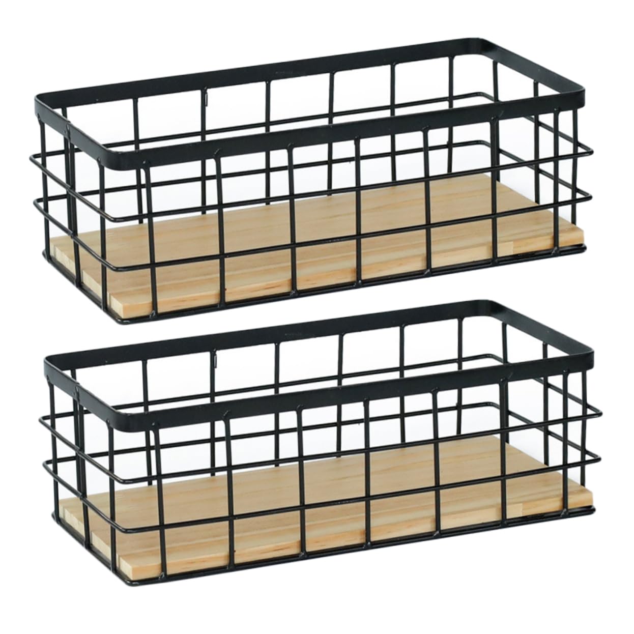 Panier de rangement fil de fer avec base stable pour optimiser vos étagères