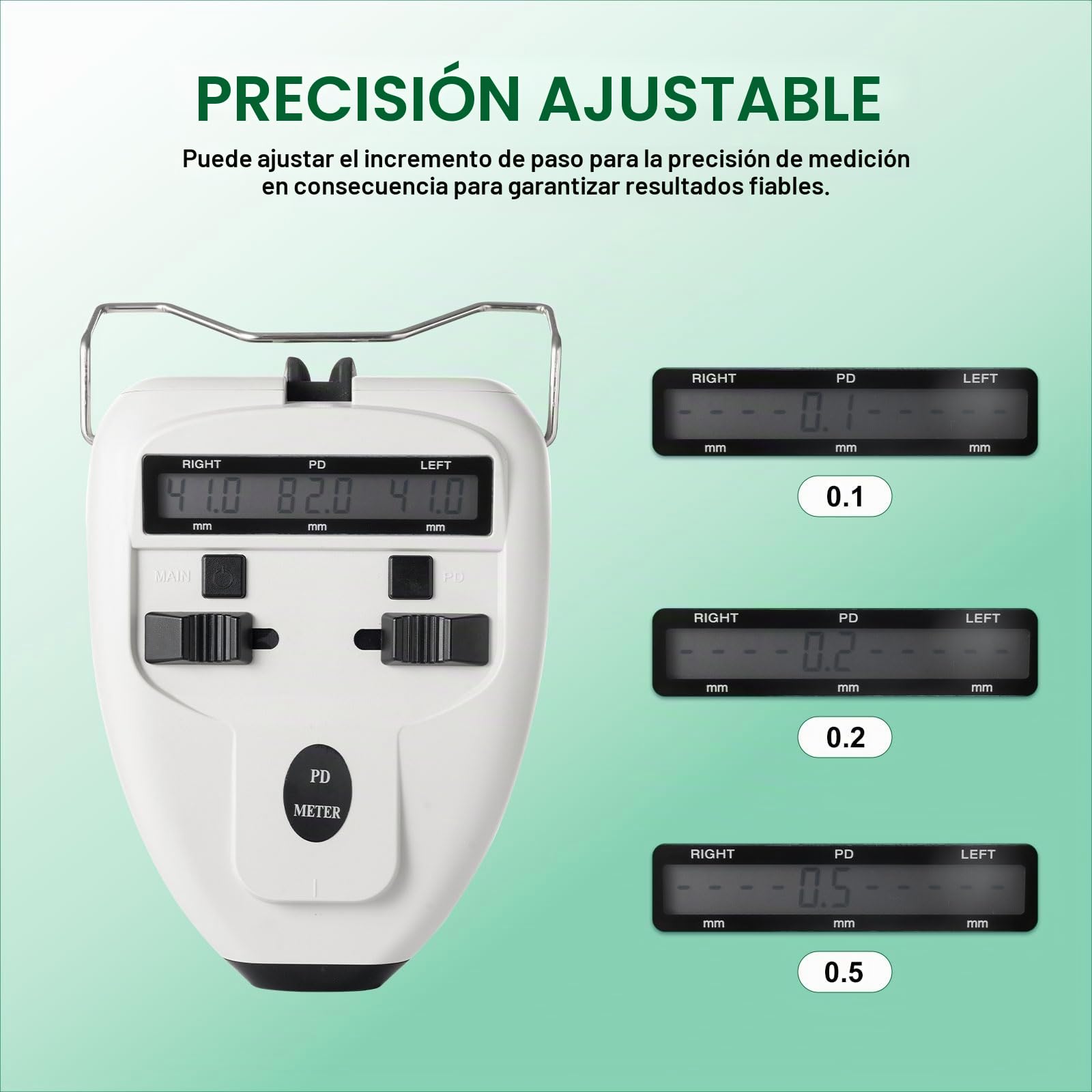 Medidor óptico Digital de Distancia pupilar LED, medidor de PD, puilómetro, Herramienta de medición de Distancia interpupilar, Equipo oftálmico con Pantalla LCD, PD óptico