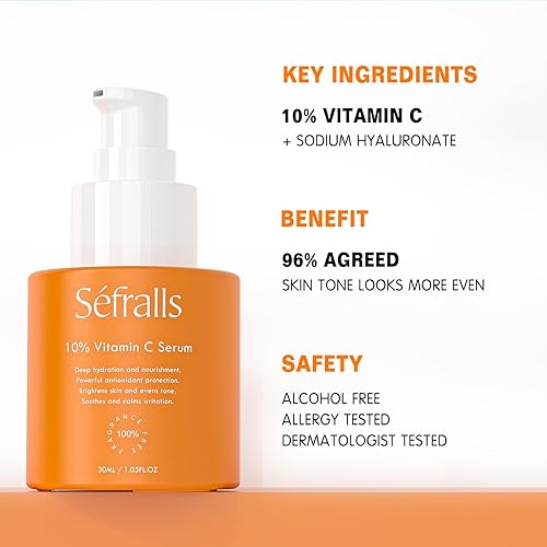 Miniatura 3 de Sefralls Suero facial Duo  Retinol Vitamina C  Set de cuidado de la piel antienvejecimiento para mujeres, antiarrugas, piel suave y firme  1 onza
