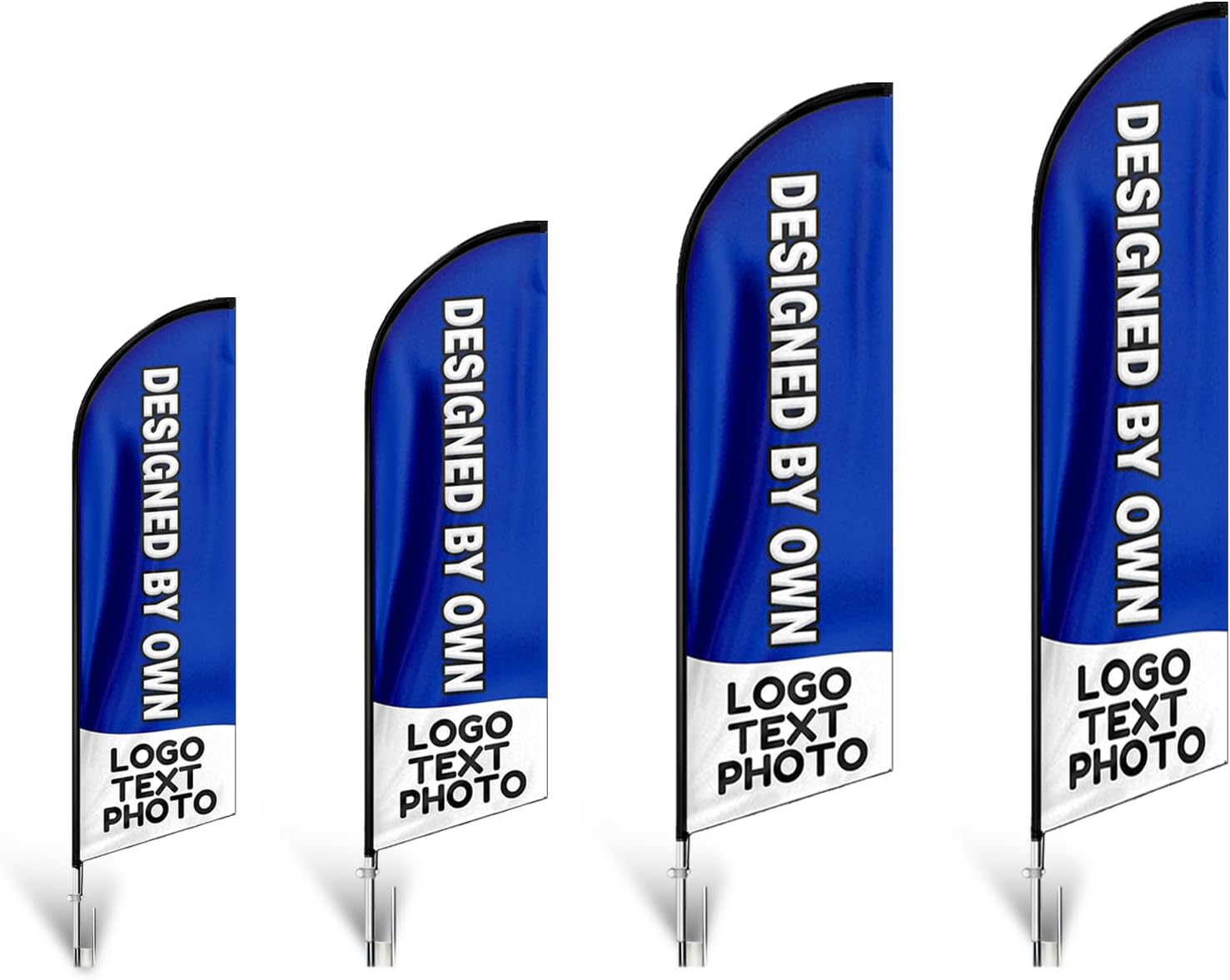 Custom Feather Flag, 7FT Customized Logo Text Advertising Flag for Pizza, Barber Shop, Open House, Businesses and Storefronts