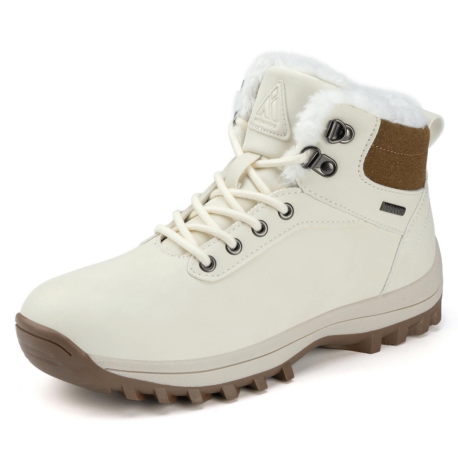 Mishansha Snow Boots for Women Waterproof Winter Hiking Boots with Warm Fur Lining Anti-Slip Sole Insulated Outdoor Cold