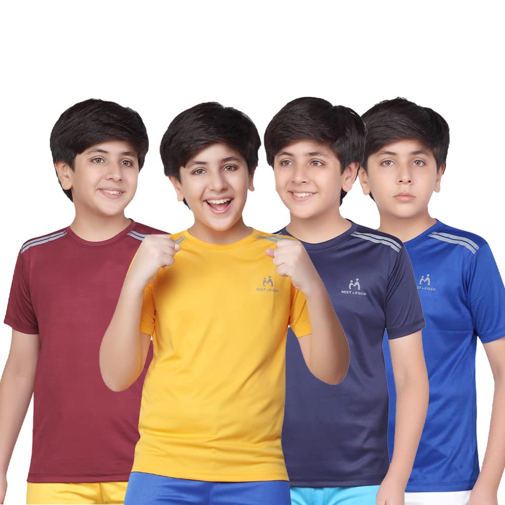 MIST N FOGG Boys Polyester Sports T Shirt (Pack of 4)-picture-20