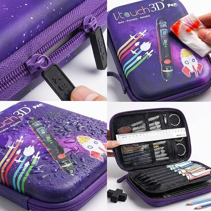 Image of WOL 3D Cartoon Printed Pack of 2 Pencil Case with Compartments | Large Capacity Stationery Organizer Zipper Pouch, Water-Resistant Pen Holder for Kids, School, Travel & Office Use - Random Color