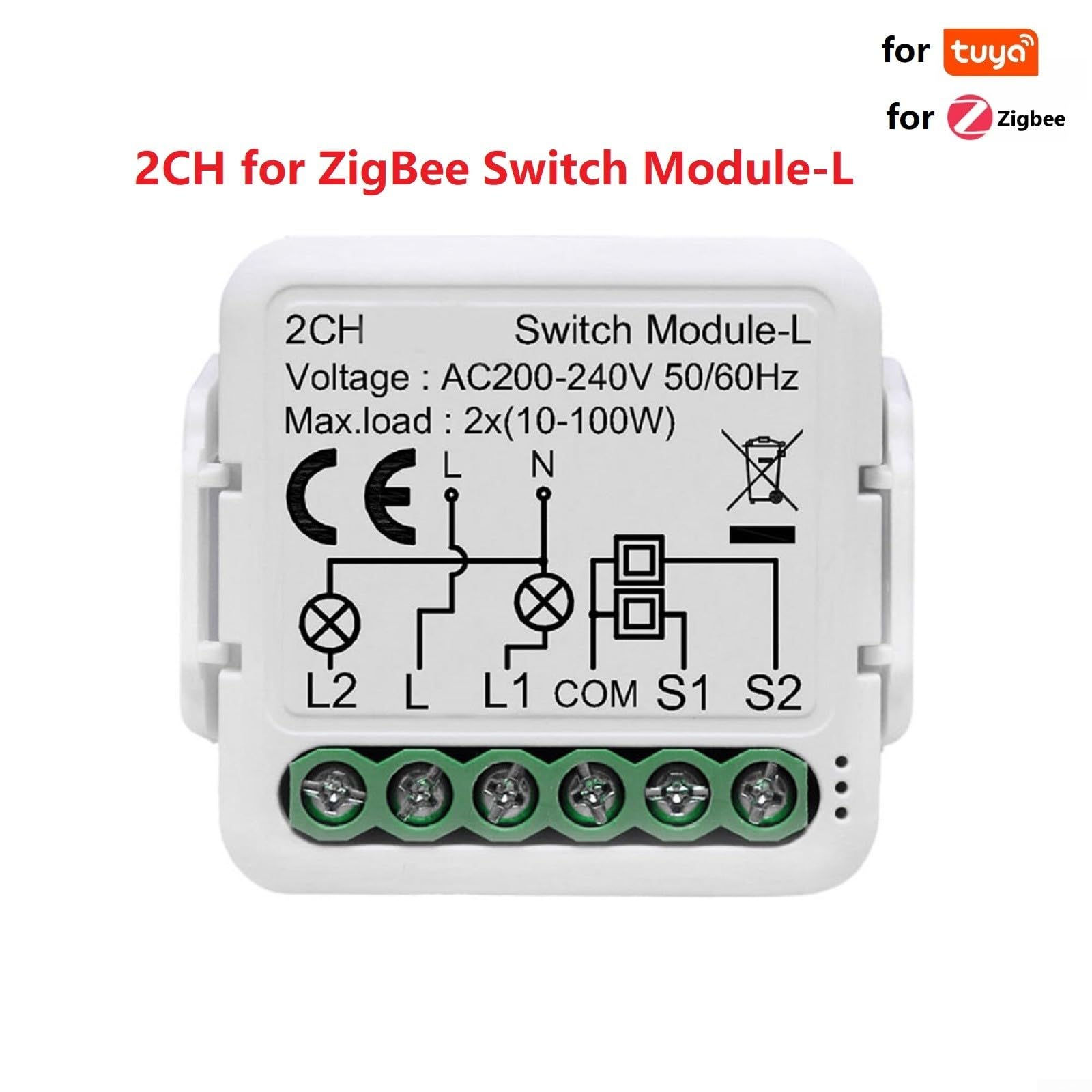 Mini DIY para Tuya para módulo de interruptor de luz inteligente ZigBee, módulo de interruptor de luz inteligente de 230 V, control inalámbrico, integración de asistente de voz, fácil instalación con