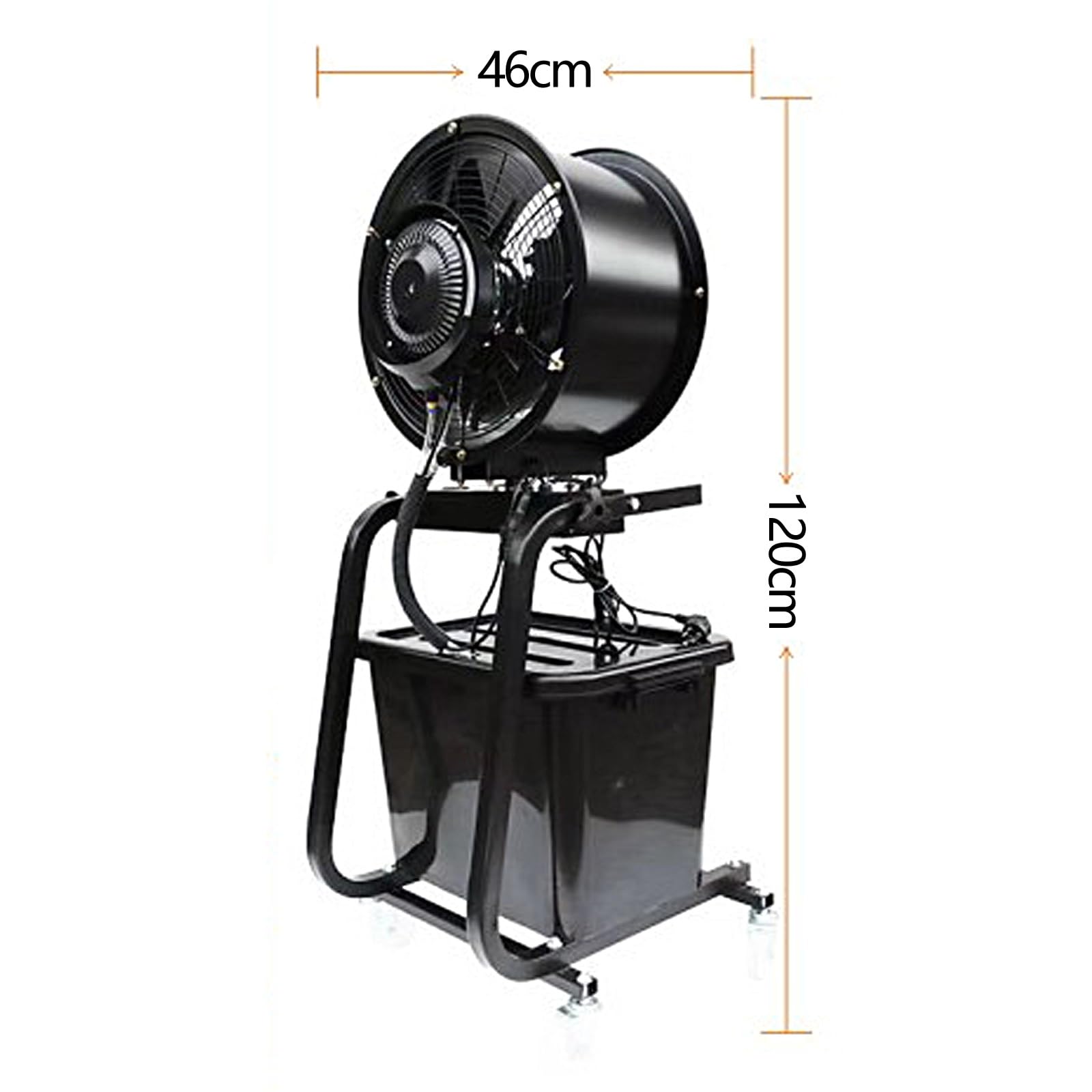 42 Litri Umidificatore Industriale con 4 Pale del Ventilatore in Acciaio Inossidabile, Umidificatore a Nebbia Fredda da 300W, Raffreddamento e Umidificazione