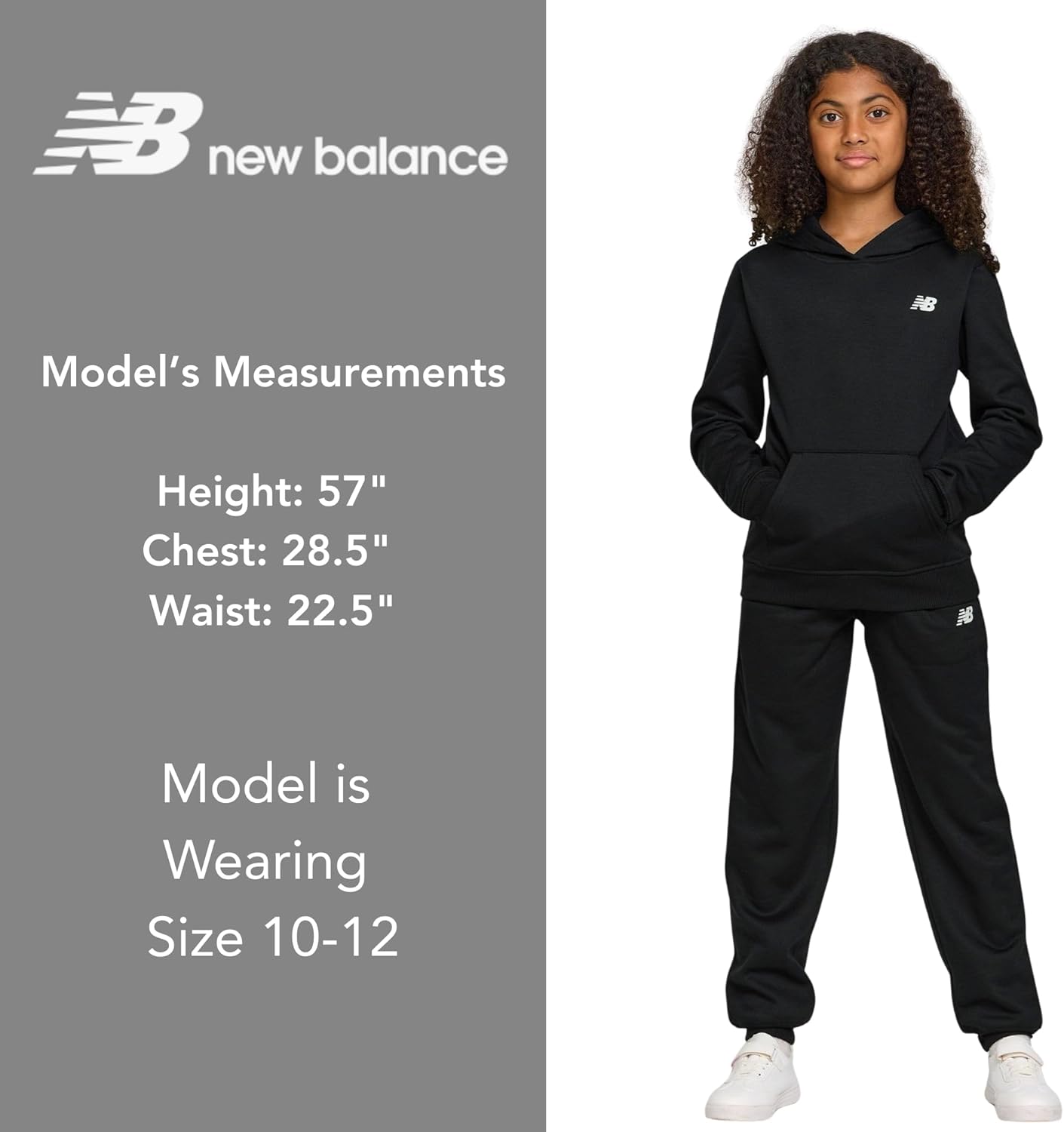New Balance Girls Athletic 2 Piece – Soft fleece Pullover Hoodie Sweatshirt & Joggers Sweatsuit Activewear Set (4-12) - Image 6