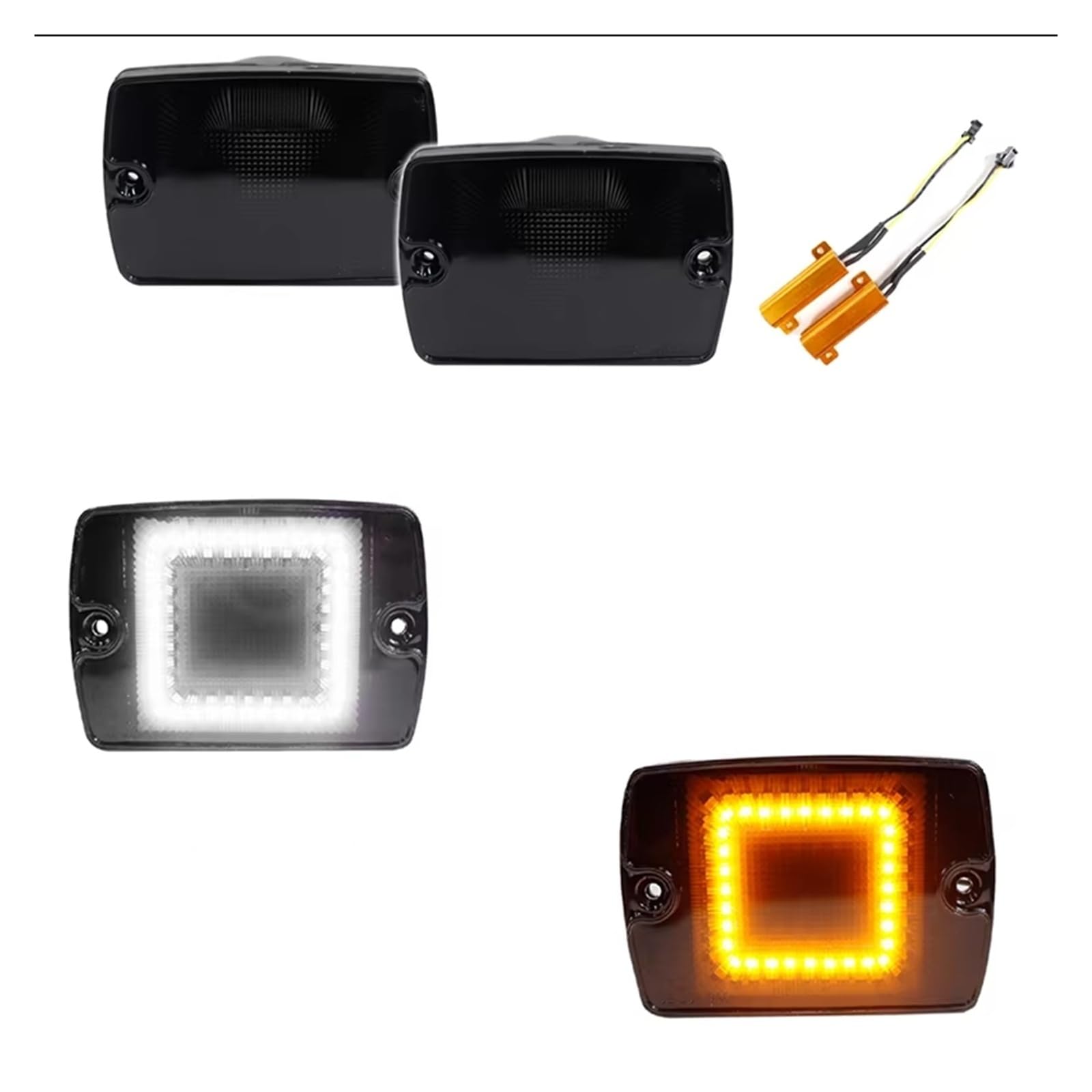 Intermitente Coche Para Jeep Para Wrangler Para YJ 1987 1988-1995 Indicador Lateral Luz Señal Giro Parachoques Delantero Luces Circulación Diurna