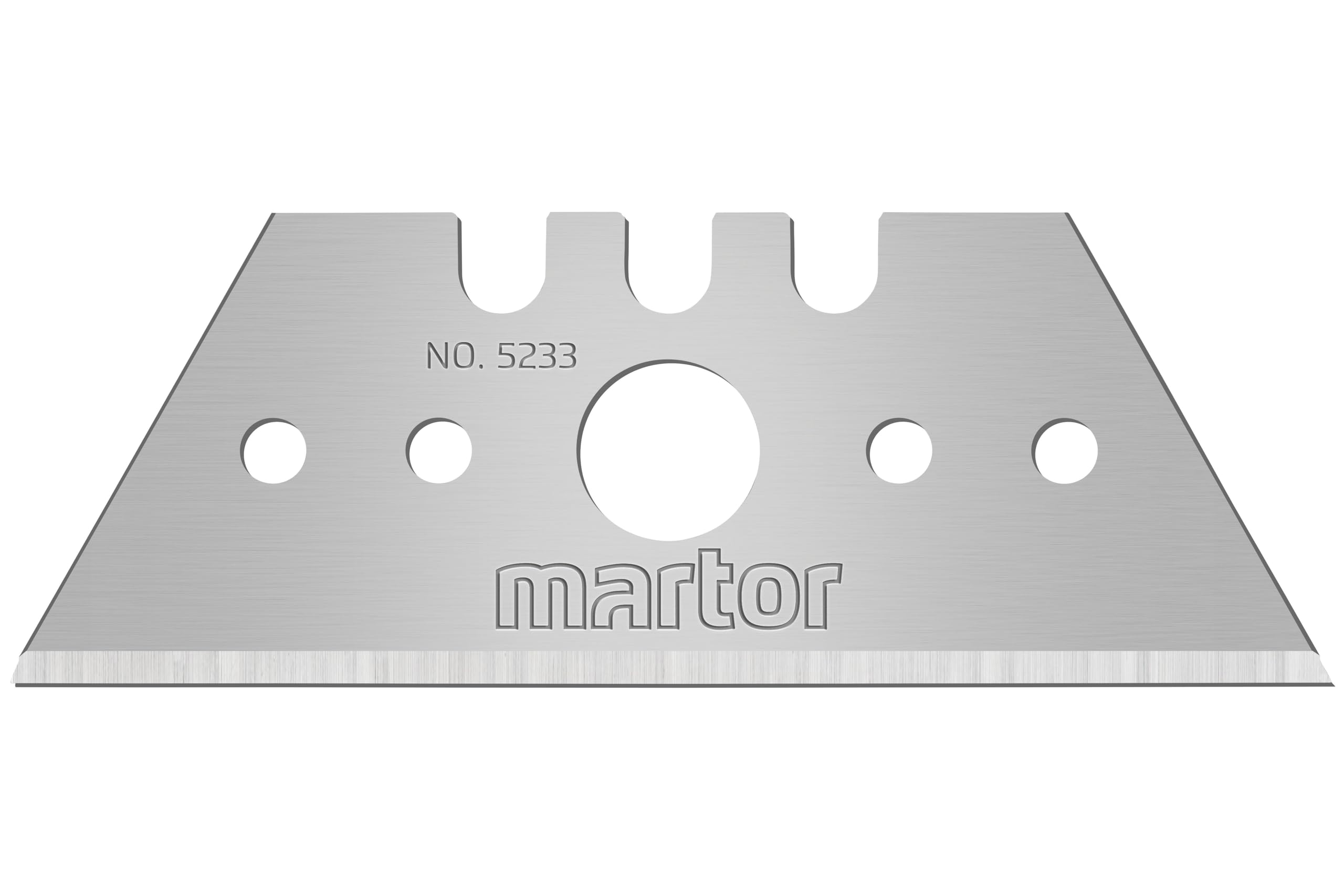 MARTOR 10 x Hoja trapezoidal, hojas de recambio Cúter, Cuchillo de seguridad, 19 mm, afilado, en dispensador, 2 veces utilizable, nº 5233