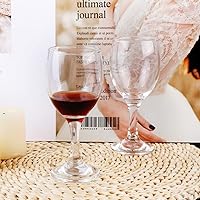 Vista 6 de ALTURA 14.2 cm 120ML 4 onzas - Juego de 12 copas de vino tinto pequeñas clásicas rojas. Vaso de vidrio blanco transparente sin plomo duradero