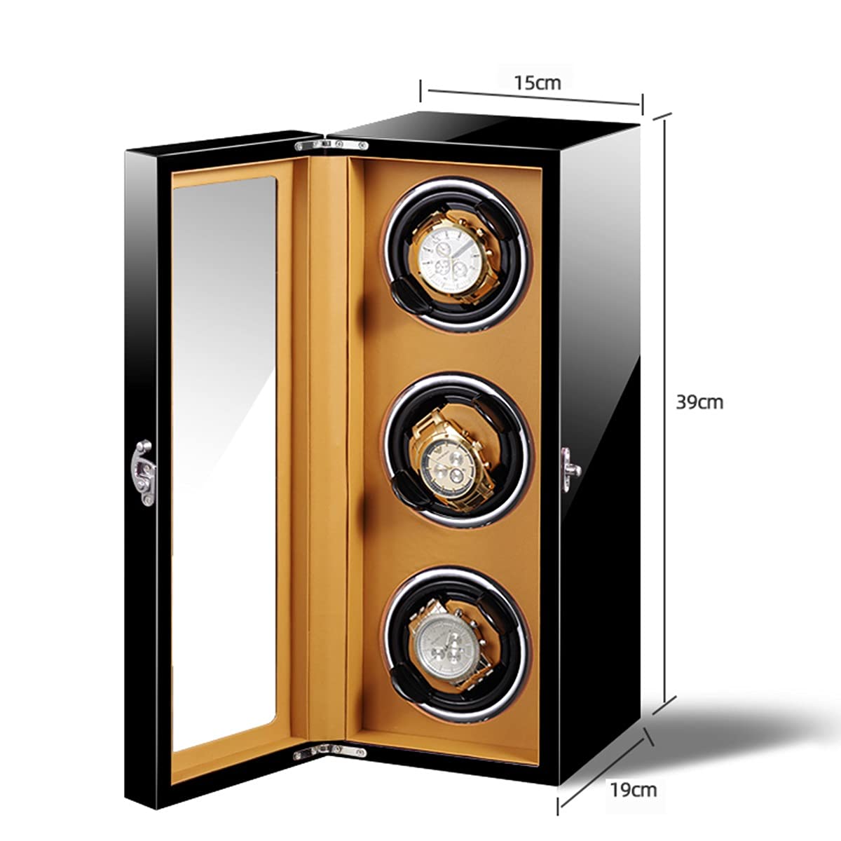 Watch Display Box Watch Winder for Automatic Watches Adjustable Watch Pillows 1/2/3/4/6 Winding Spaces Black Piano Finish Quiet Motor Watches Display