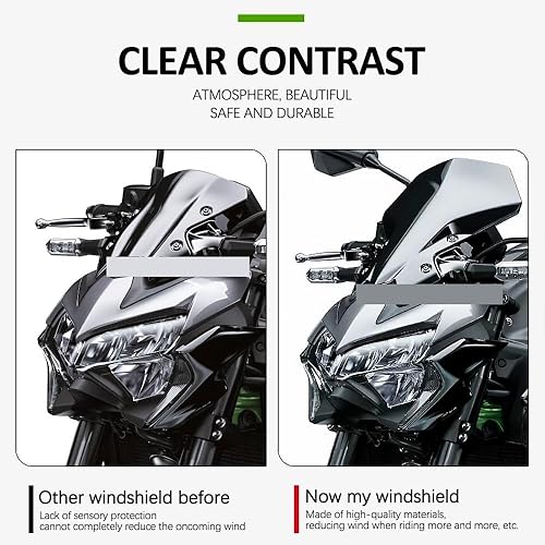Miniatura 7 de Wind Deflector Windshield for K&awasaki Z900 Z 900 Z650 2020 2021 2022 2023 Motorcycle Accessories Sports WindScreen Windshield Visor Deflector