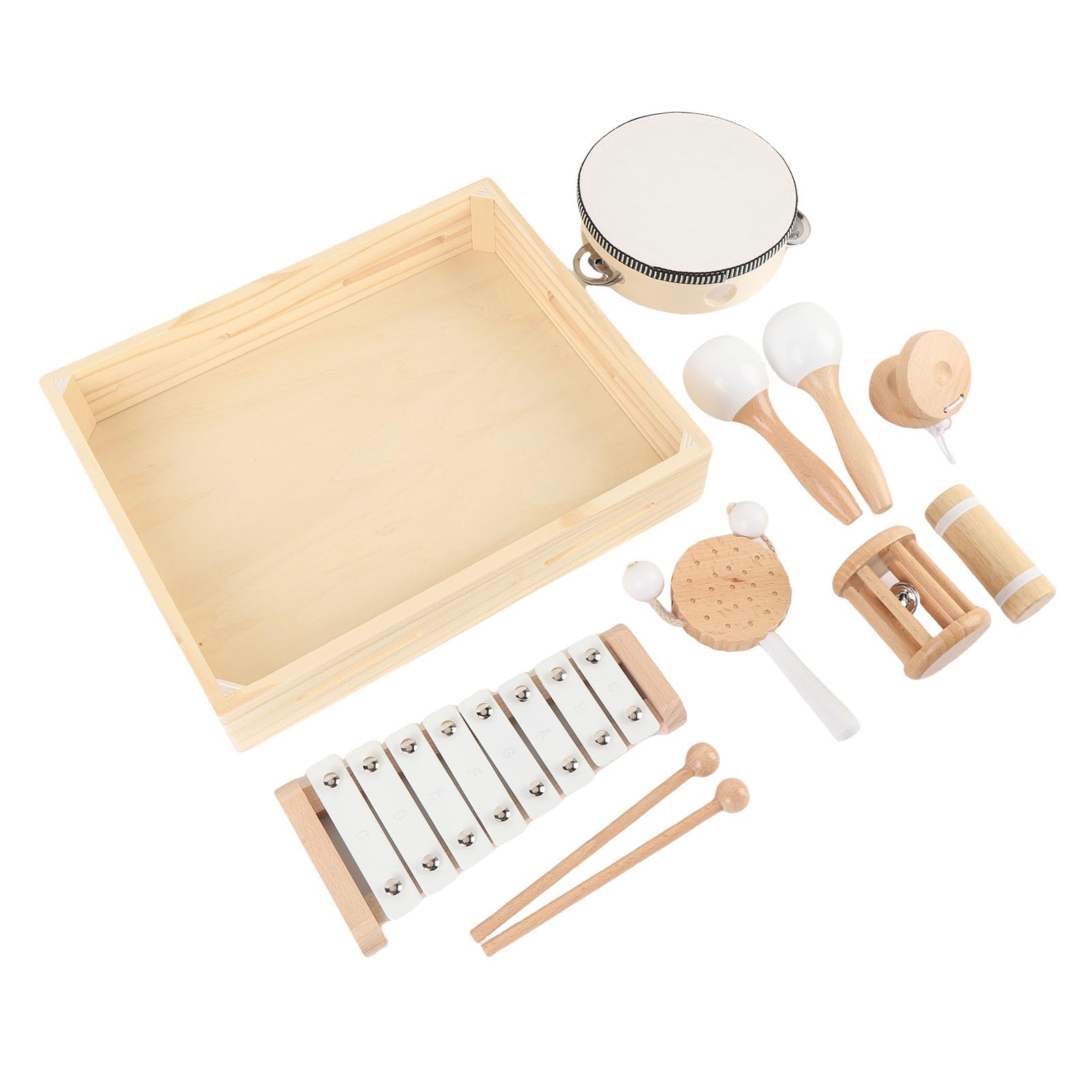 Giocattoli Musicali in Legno per Bambini Set di Strumenti a Percussione per Bambini con Scatola di Immagazzinaggio per Lo Sviluppo del Ritmo Dell'educazione Musicale Precoce