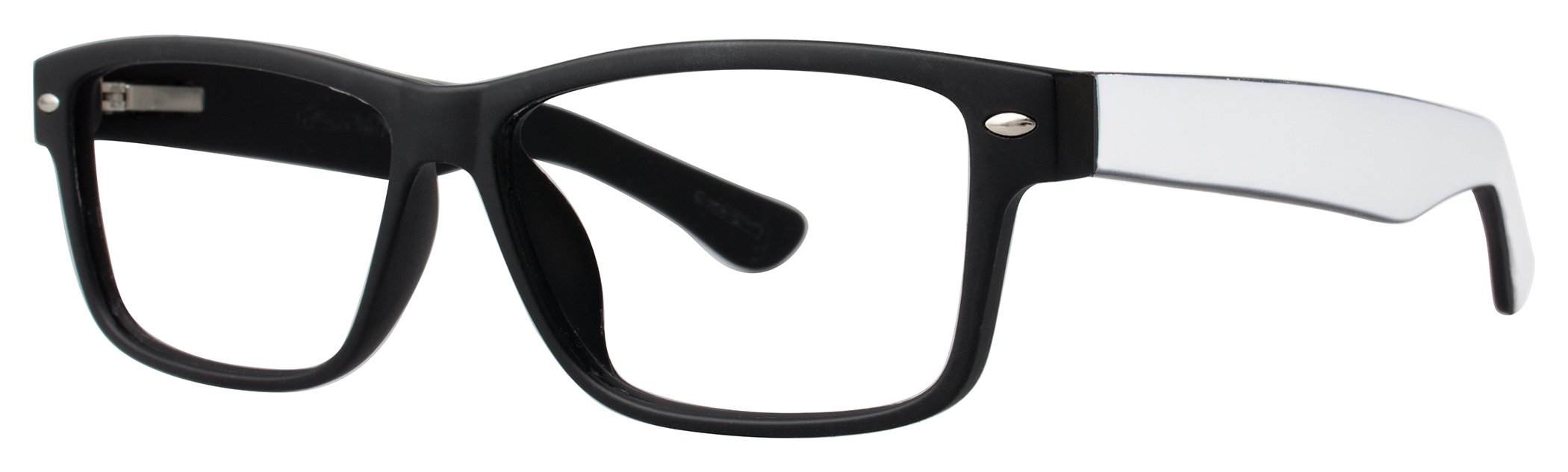 MODERN OPTICAL INTERNATIONAL Observe Unisex Eyeglasses - Modern Collection Frames - Black/White Matte 55-13-145