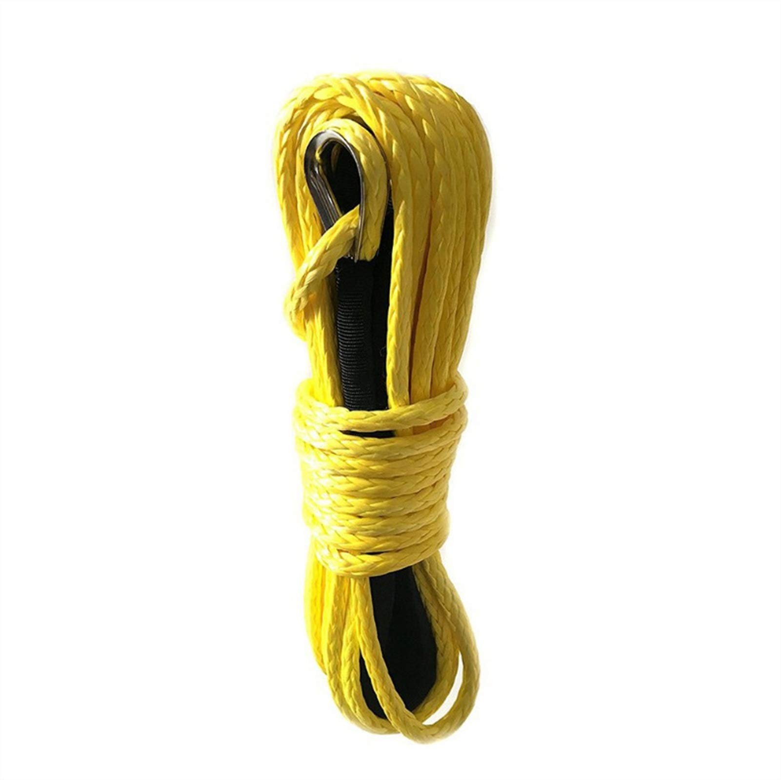 Per auto, camion, rimorchi, SUV Fune Per Verricello, Trazione Fuoristrada Ad Alta Resistenza Per Rotatori Per Auto ATV Da 7 Mm X 15 M Per SUV UTV(Yellow)