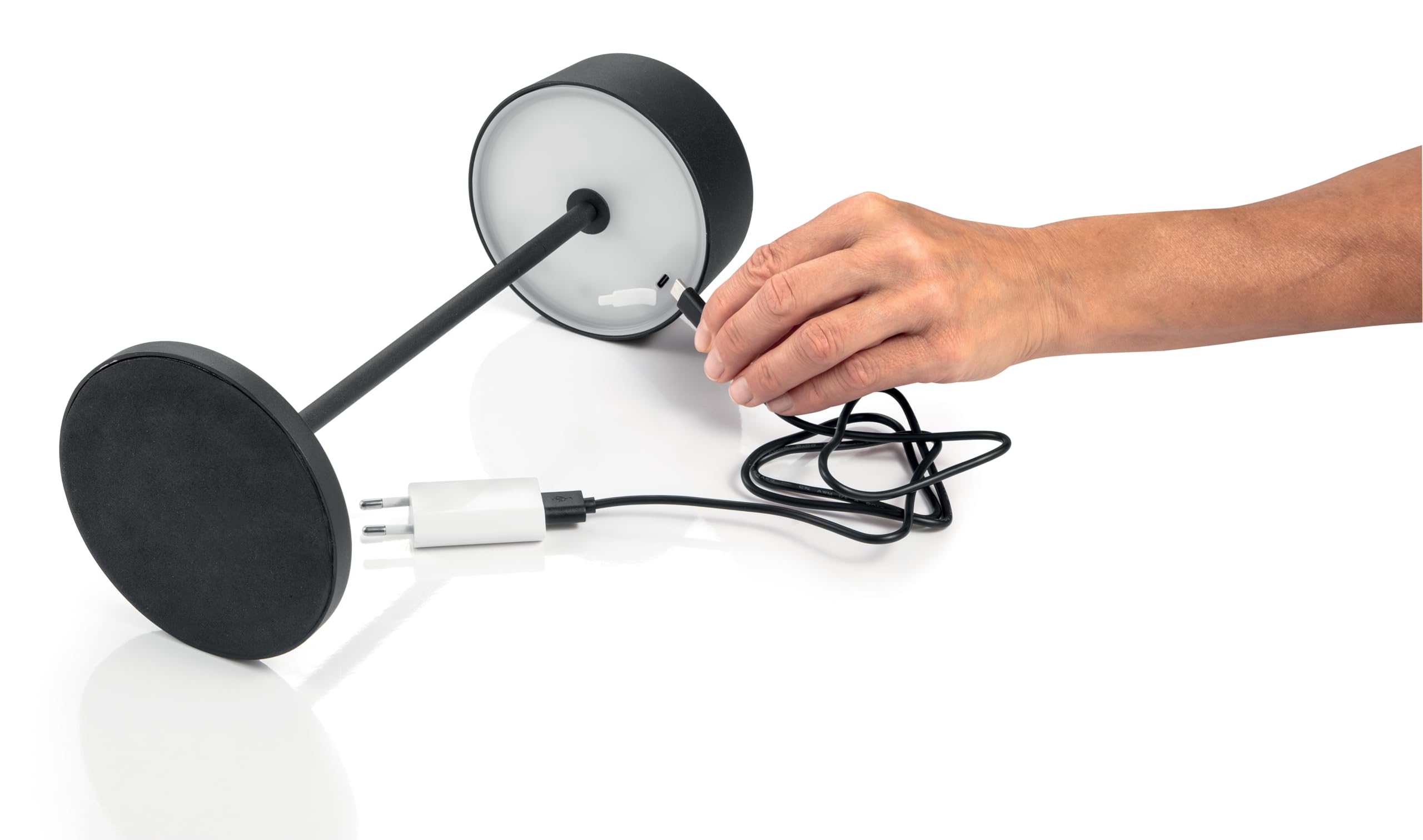 Tescoma 906944 Lampada da Tavolo LED senza fili, 3 Temperature luce, nera