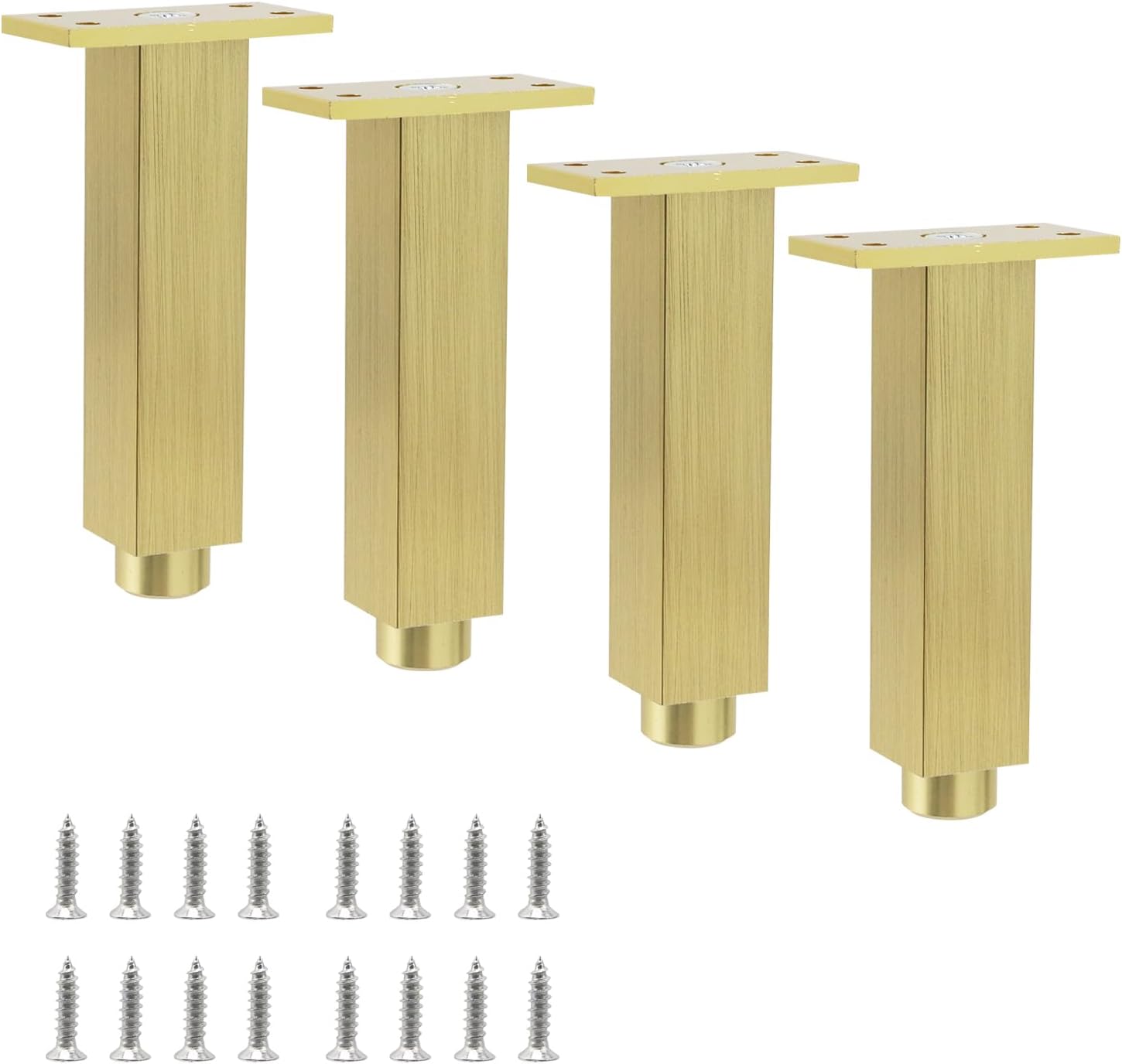 Geesatis Furniture Legs,Adjustable Square Rectangular Replacement Feet | Industrial Steel Supports Legs for Furniture, Sofa, Coffee Table, Desk, Cabinet, Bed, Dresser & DIY with Mounting Screws