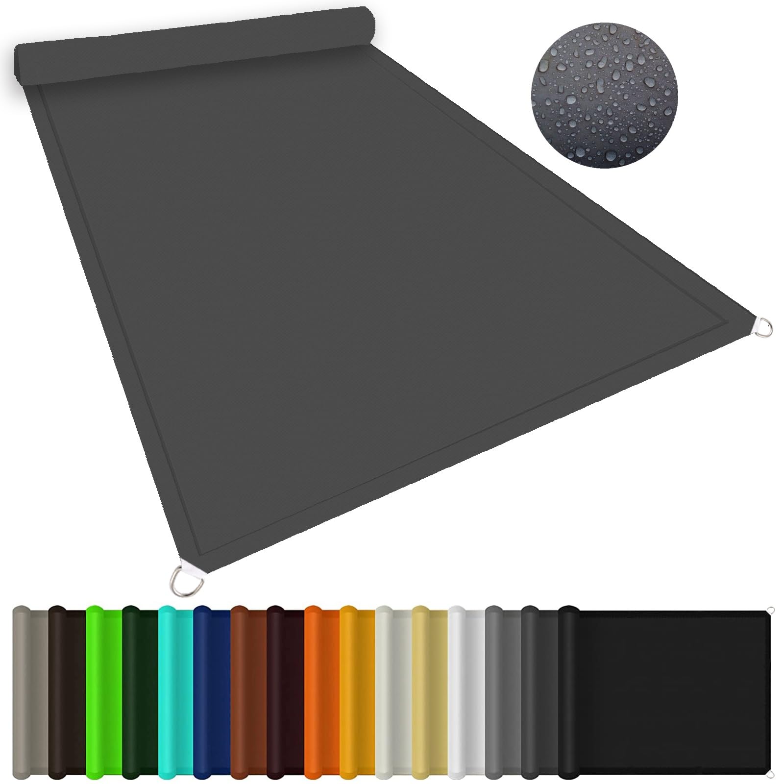 Bâche d'ombrage gris foncé 1.4 x 1.8 m pour ombrager la pergola et la terrasse en été