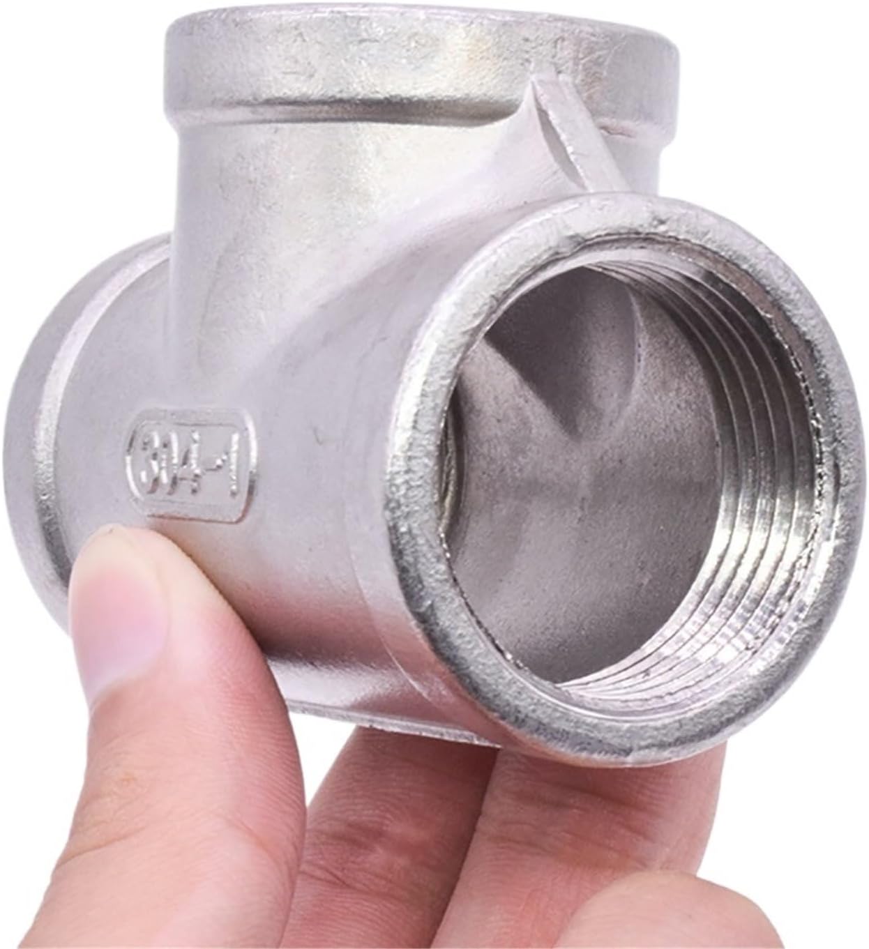 1/8in 1/4in 3/8in 1/2in 3/4in 1in 2in 3in BSP NPT Female Tee 3 Ways Splitter 201 304 316 Stainless Steel Pipe Fitting Connector Coupler(NPT SS304,2 inch)