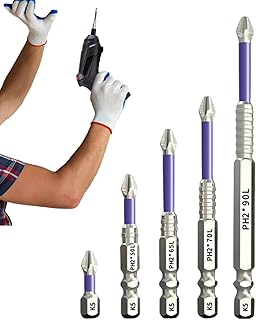 Jeu De Mèches Magnétiques | K5 Jeu de Tournevis Magnétique Électrique à Croix | Accessoires pour Outils Électriques Chromés pour Mécaniciens, Charpentiers, Électriciens, Menuisiers et Maison