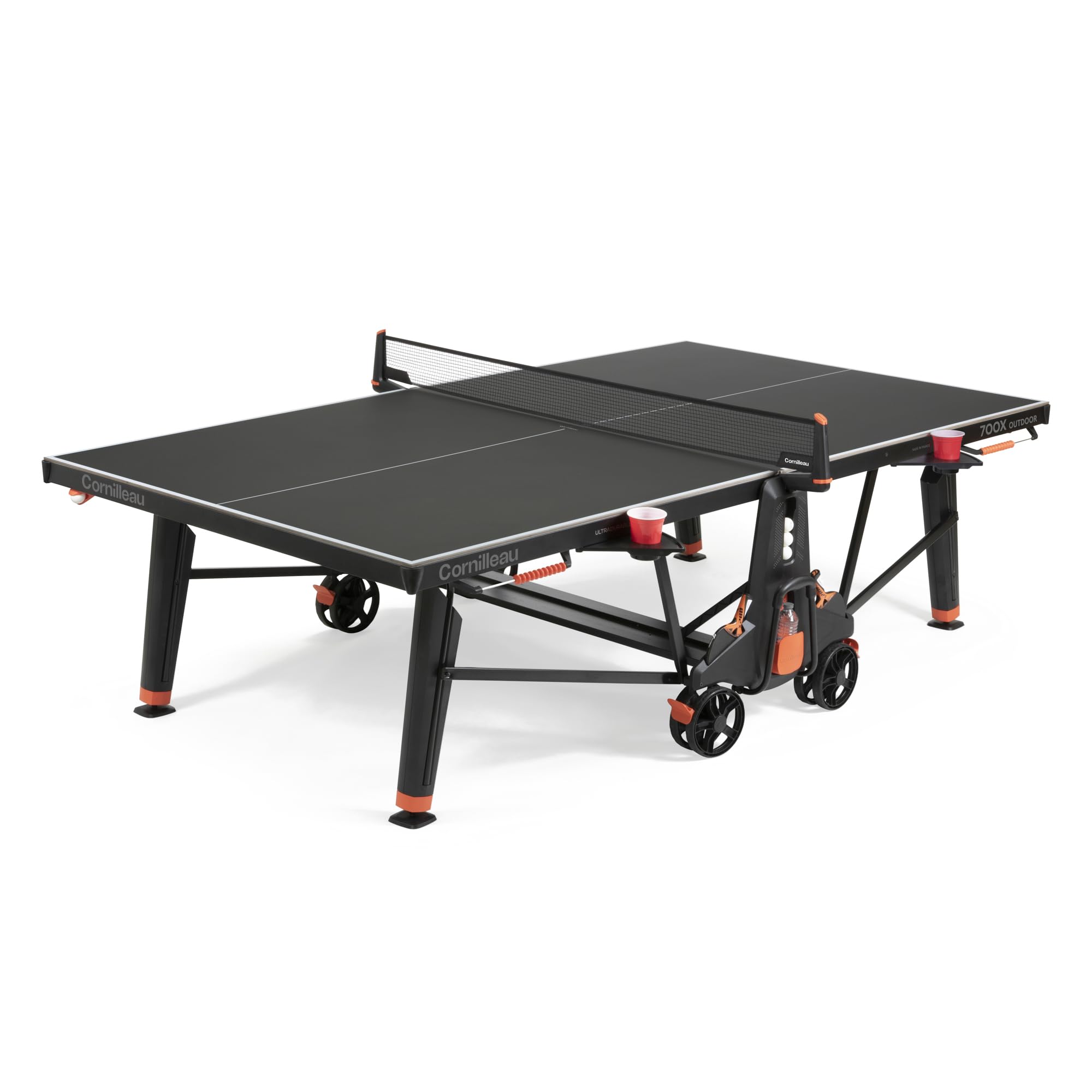 CORNILLEAU 700X - Outdoor Tischtennisplatte - Hochwertig und funktional - 8 mm Melaminharzplatte - Turnierqualität - Klappbar - Wetterfest - Robust
