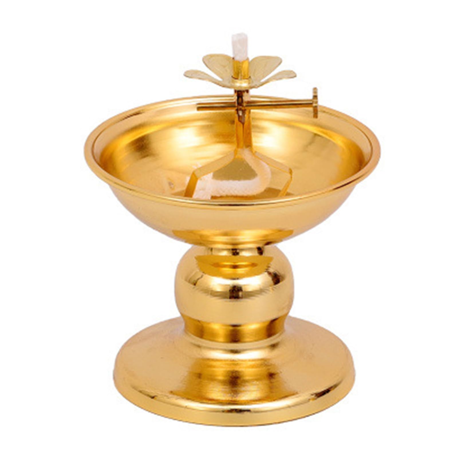 Elnwnnkc C Elnwnnk Alloy Oil Lamp Food Oil Lamp Fashion Dimmable Holder Buddhist Supplies Suitable For Indoor Use Alloy
