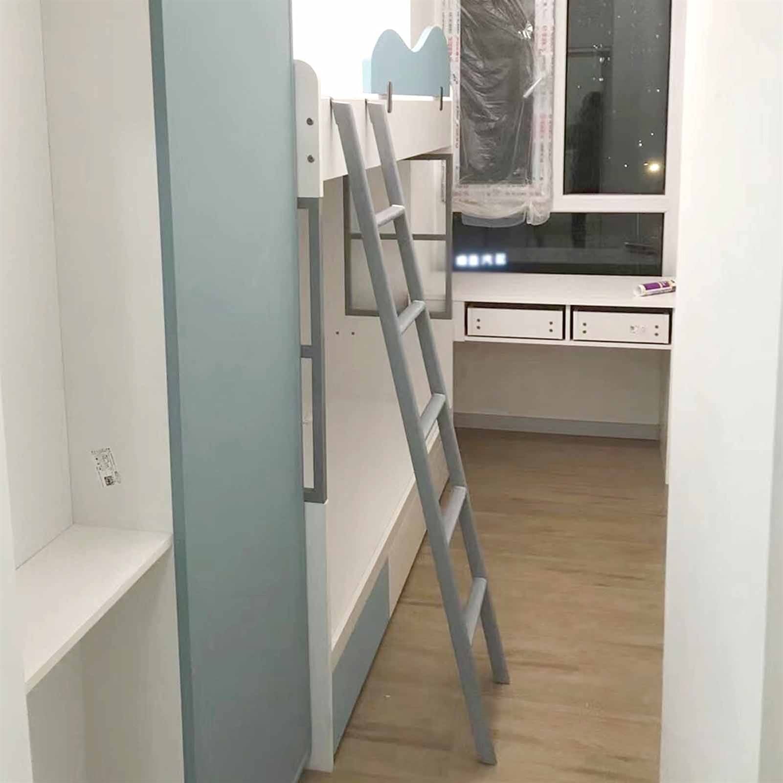 Srebrna, wytrzymała drabina piętrowa dla dorosłych do łóżka kempingowego, łóżka na poddaszu i podwójnego łóżka piętrowego 55 60 63-calowa długa drabina podłogowa do małego domu i drzwi do stodoł