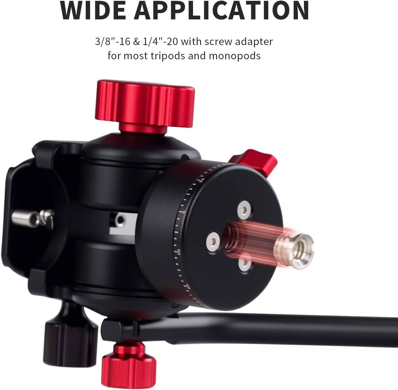 Tripod Fluid Head with 1/4'' and 3/8'' Adapter,Quick Release Plate,Aluminum Alloy Dual 360° Rotation Platform Video Head,Max Load 11.02lb/5kg,2D Panoramic Head for DSLR and Mirrorless Cameras