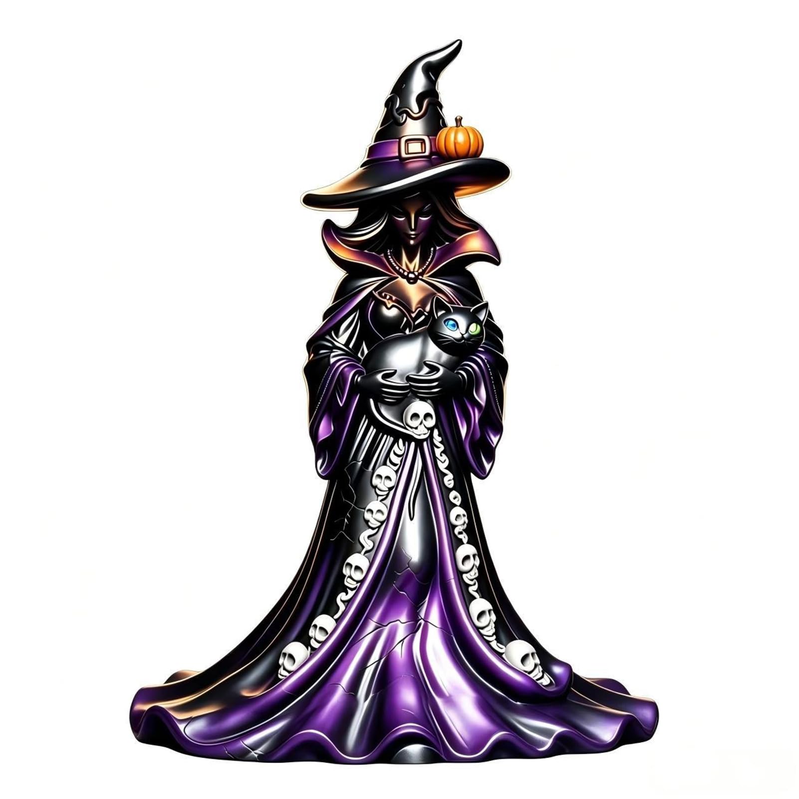 RetroNest Halloween Witch Figurine, Resin Gothic Statue