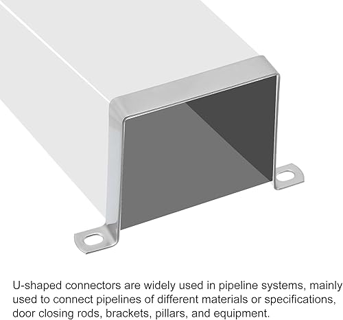 Miniatura 25 de uxcell Soporte de conector en forma de U, 3.740 in x 1.772 in, acero inoxidable 304, soporte de seguridad para puerta, ventana, cobertizo cerrado
