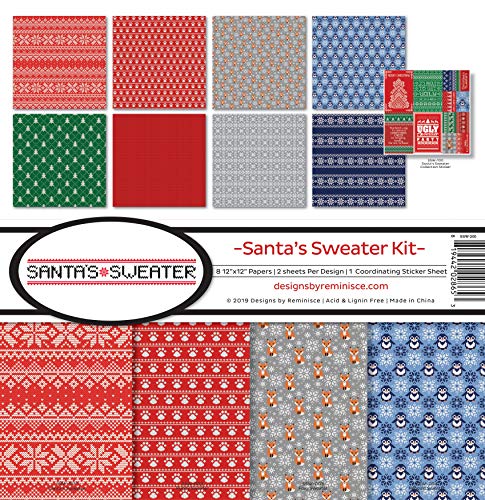 Reminisce (REMBC) Santa's Sweater Scrapbook Collection Kit, Multi Color Palette