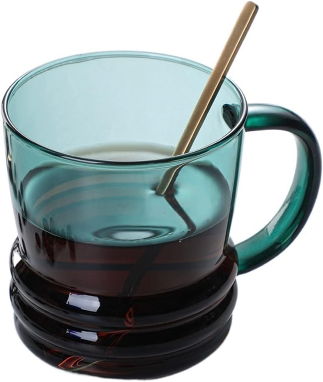 Beer Glasses Thickened Hot and Cold Resistant Glass Coffee Cup with Saucer Household Can Mug Tea Cool Drinks Cups (Color : 2) (1)