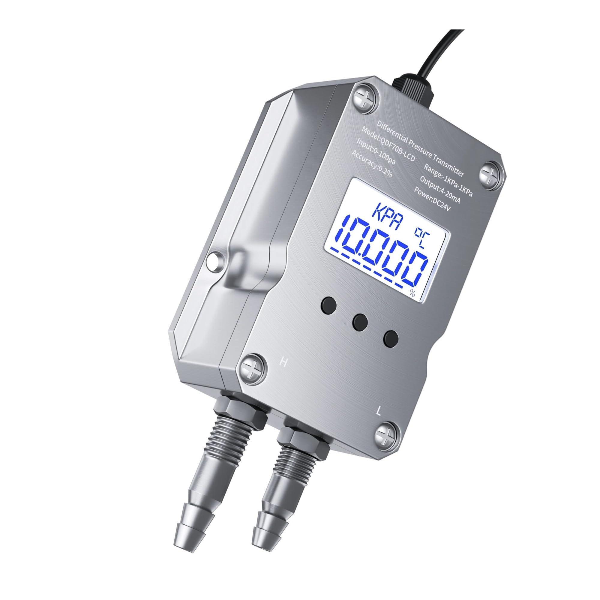 VDOQTLJT Wind Differential Pressure Transmitter 0-100pa 0-500pa 0-1Kpa Air Sensor 4-20mA 0-10V 0-5V RS485(Lcd 4-20ma)