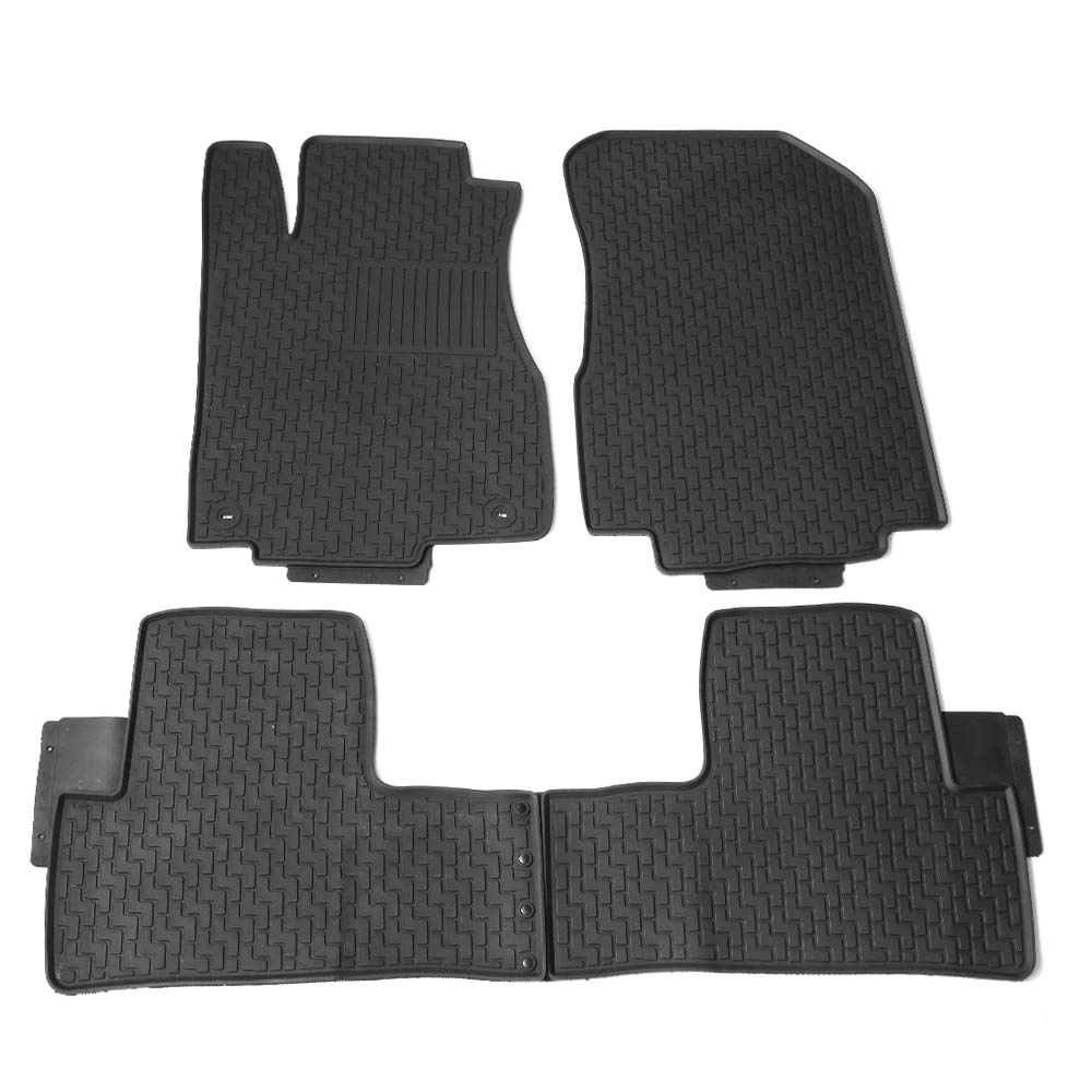 FREEMOTOR802 Compatible with 2012-2016 Honda CR-V CRV Floor Mats Black Latex All Weather Car Floor Carpets 3-pc Set