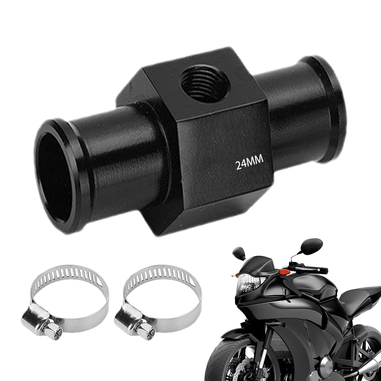 Capteur de Température Eau 24mm, Adaptateur Sonde pour Voiture et Radiateur, Compatible avec la Plupart des Véhicules, Mesure Précise et Installation Facile, Joint de Tuyau Durable (24mm)