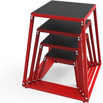 Plyometric Jumping Box, Steel Plyo Box for Exercise, Metal Exercise Step Up Box with Anti-Slip Surface for Home Gym Training