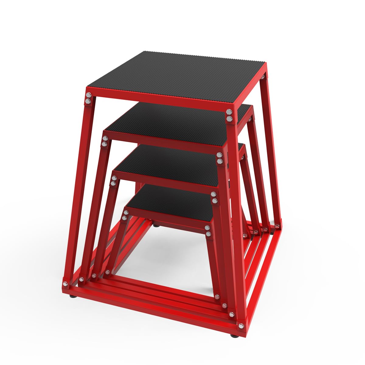 GarveeLife Plyometric Jumping Box, Steel Plyo Box for Exercise, Metal Exercise Step Up Box with Anti-Slip Surface for Home Gym Training