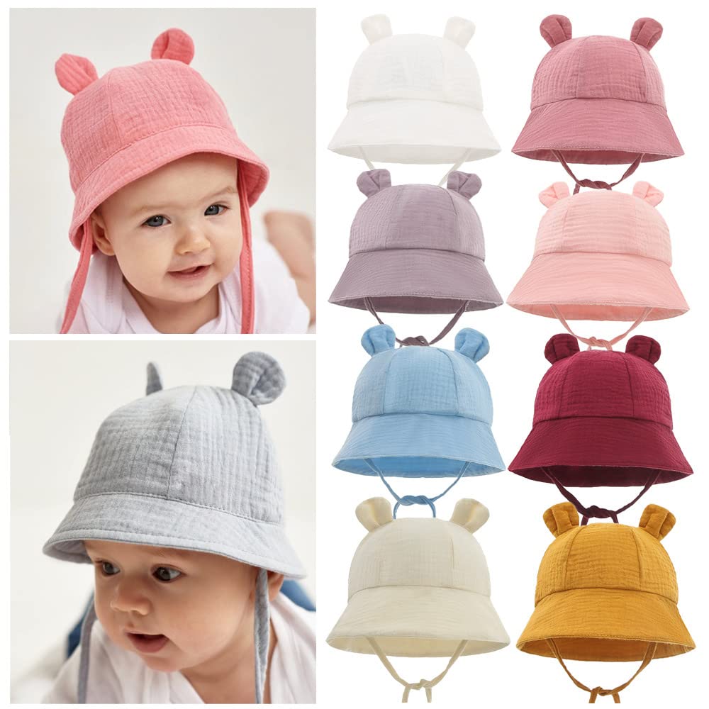 Bambino Cappello da Sole Carino Berretto in Cotone Protezione Solare Cappellino Berretto da Pescatore da Spiaggia Bucket Hat