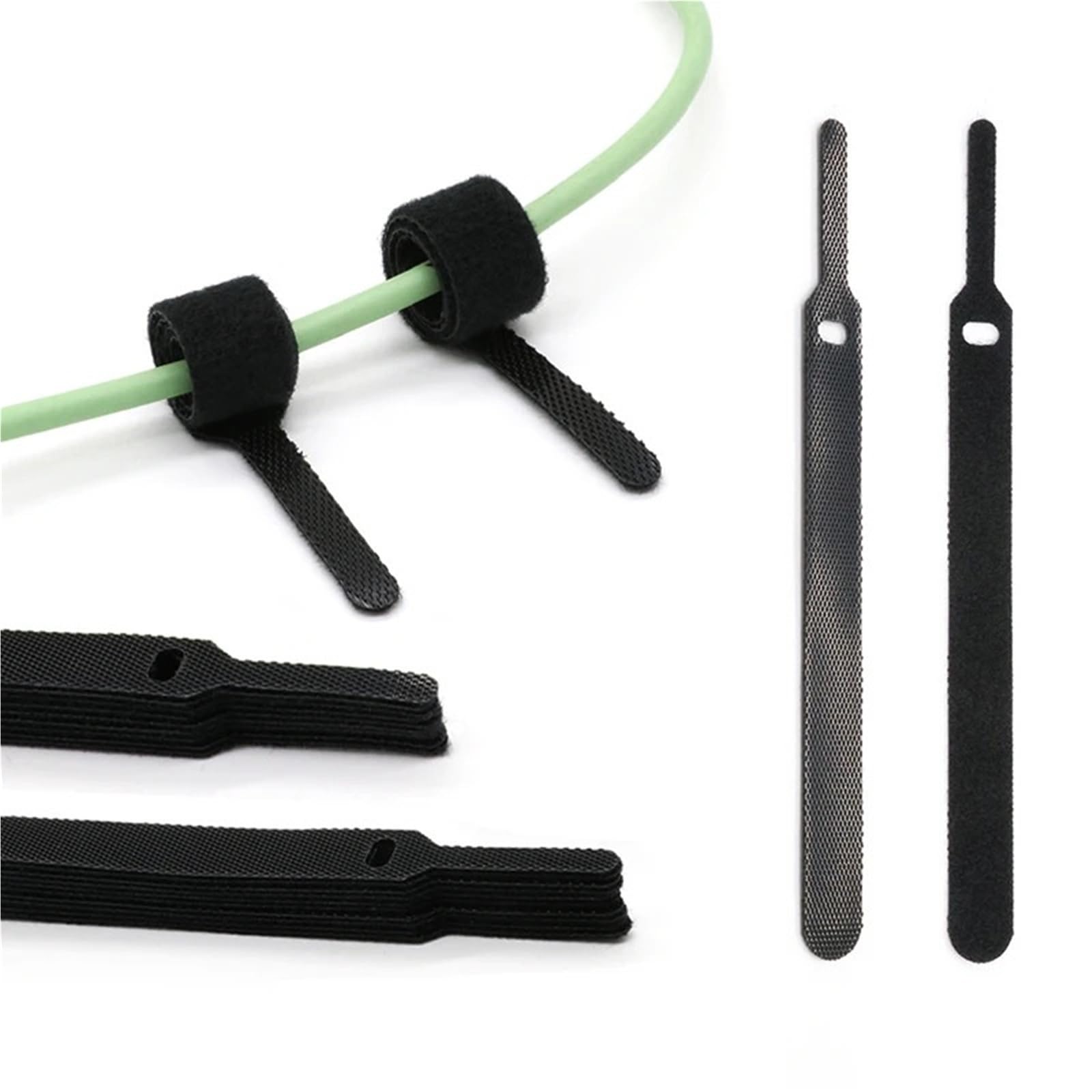 Fascette per cavi rilasciabili in nylon nero 150 200 300 mm cinghie avvolgenti con cerniera, fascette in plastica, organizer per cavi lunghi (1000 pezzi, 300 mm)