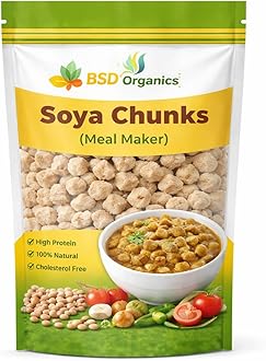BSD Organics Soya chunks/Meal maker/Soya Badi -1 Kilo Gram
