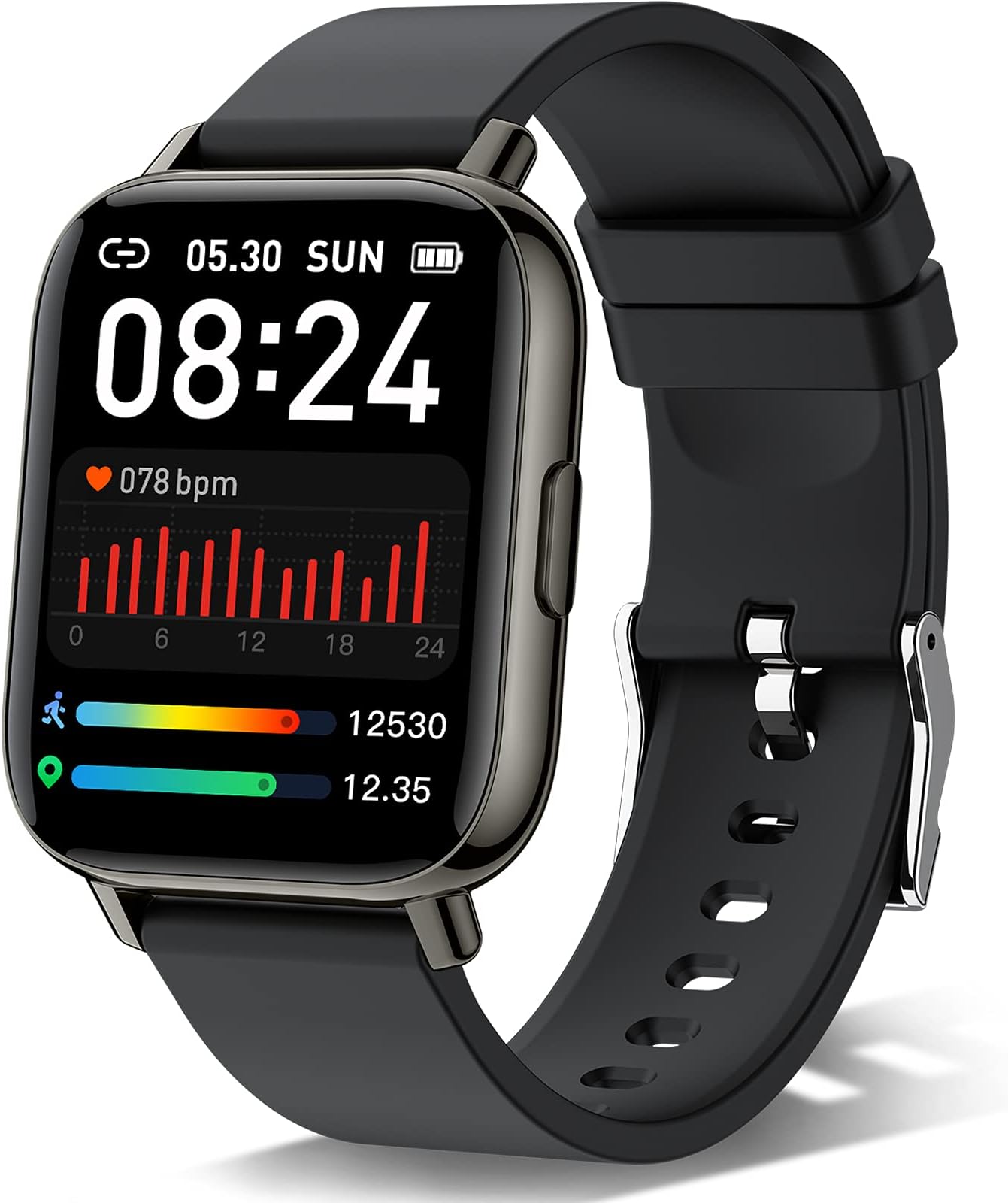 andfiveSmart Watch, Fitness Tracker with 1.69" Touch Screen, Heart Rate Monitor, IP68 Waterproof Pedometer Step Counter Watch,with Sleep Monitor,Sports Smartwatch for Men Women for Android iOS