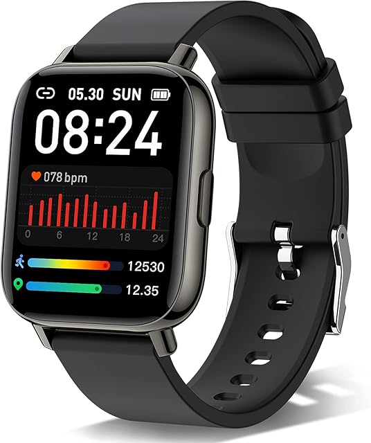 andfive Smart Watch, Fitness Tracker with 1.69" Touch Screen, Heart Rate Monitor, IP68 Waterproof Pedometer Step Counter Watch,with Sleep Monitor,Sports Smartwatch for Men Women for Android iOS
