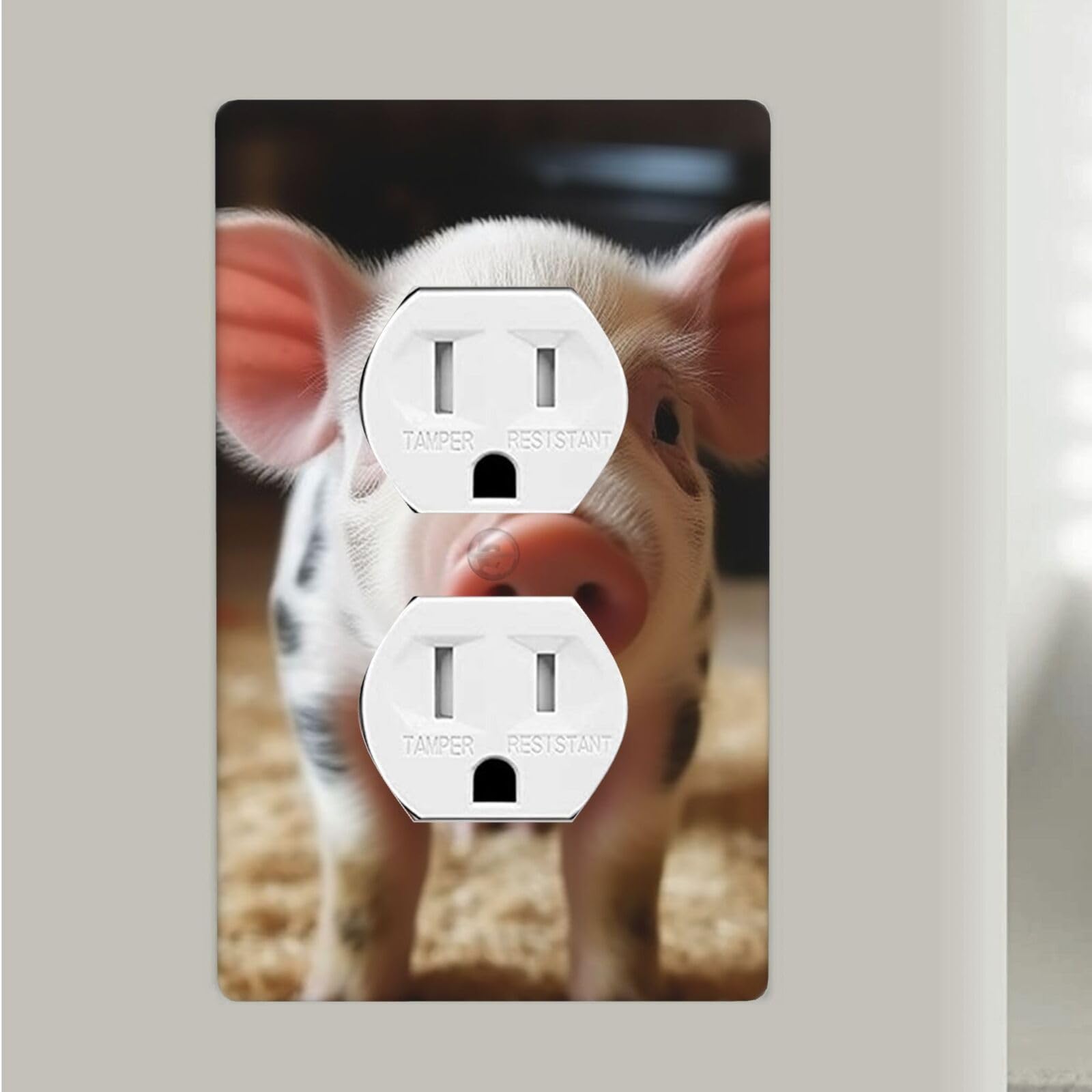 Smiling Duplex Receptacle Outlet Covers, 1-Gang Standard Size Wall Plates Unbreakable Polycarbonate Electrical Switchplate Cover Faceplate For Bathroom Kitchen Decor