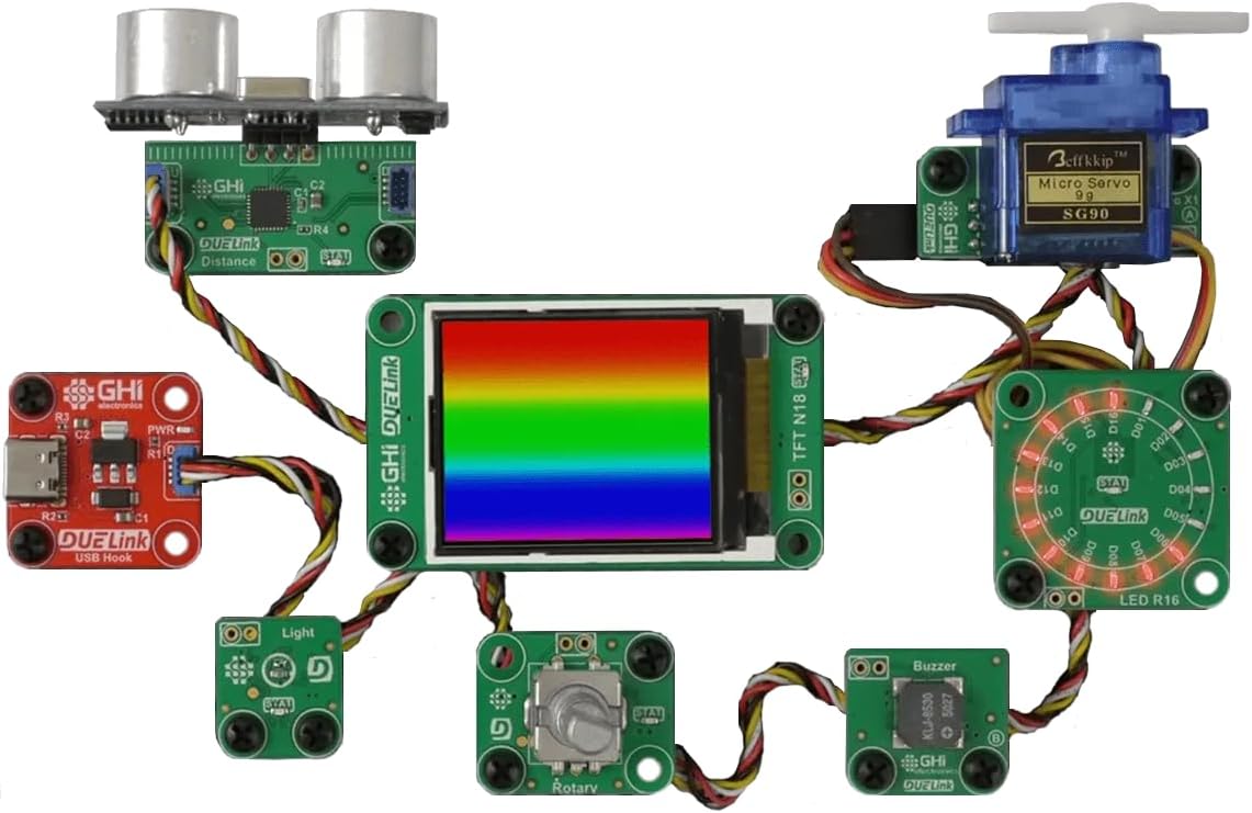 DUELink Smart Electronic Building Blocks Kit: Use with Python, Javascript, Arduino, RPI, MakeCode, or MicroBlocks.